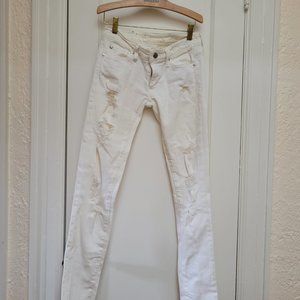 NWOT White Denim & Supply Ralph Lauren Distressed Skinny Jean 25